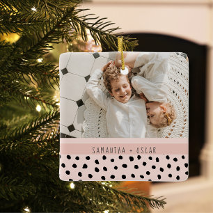 写真モダンパステル名パーソナライズされたギフト セラミックオーナメント