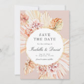 写真モダンパンパスドライド砂漠Invの日付を保存 招待状 (正面)