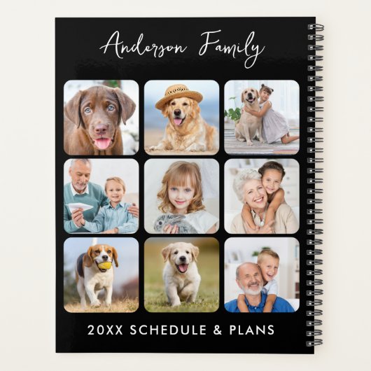 写真モダンパーソナライズされたコラージュのカスタムカレンダー プランナー手帳 (裏面)