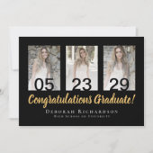 写真モダンパーソナライズされたコラージュ卒業 カード (正面)
