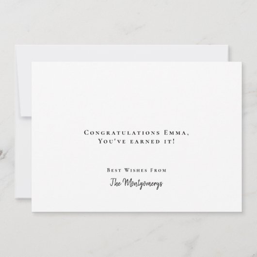 写真モダンパーソナライズされたコラージュ卒業 カード (裏面)