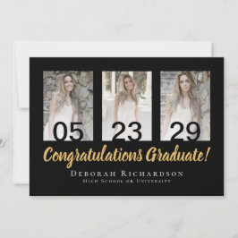 写真モダンパーソナライズされたコラージュ卒業 カード