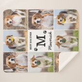 写真モダンパーソナライズされたコラージュ犬の愛人 シェルパブランケット (正面(横))