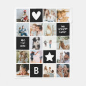 写真モダンパーソナライズされたコラージュ記念 フリースブランケット (正面)