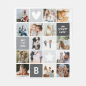 写真モダンパーソナライズされたコラージュ記念 フリースブランケット (正面)