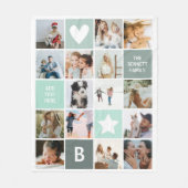 写真モダンパーソナライズされたコラージュ記念 フリースブランケット (正面)