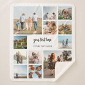 写真モダンパーソナライズされたコラージュ シェルパブランケット (正面)