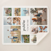 写真モダンパーソナライズされたコラージュ シェルパブランケット (正面(横))