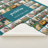 写真モダンパーソナライズされたコラージュ シェルパブランケット (3/4)