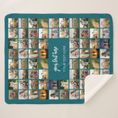 写真モダンパーソナライズされたコラージュ シェルパブランケット (正面(横))