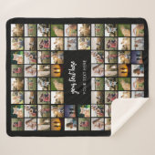 写真モダンパーソナライズされたコラージュ シェルパブランケット (正面(横))