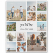 写真モダンパーソナライズされたコラージュ シール (正面)