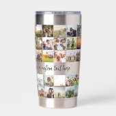 写真モダンパーソナライズされたコラージュ 保温保冷タンブラー (背面)