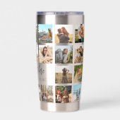 写真モダンパーソナライズされたコラージュ 保温保冷タンブラー (背面)