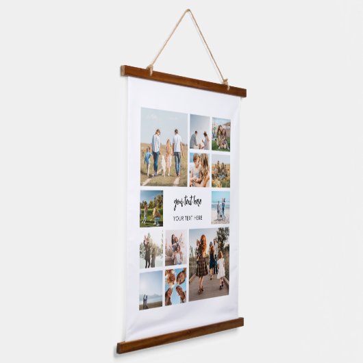 写真モダンパーソナライズされたコラージュ 吊り下げ型タペストリー (傾斜あり)