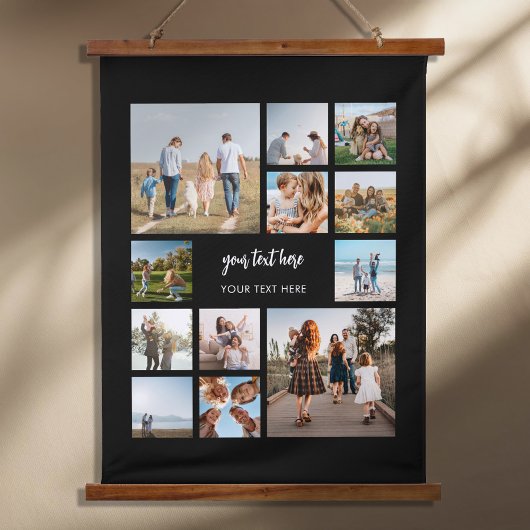 写真モダンパーソナライズされたコラージュ 吊り下げ型タペストリー