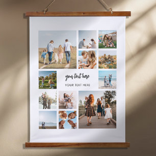 写真モダンパーソナライズされたコラージュ 吊り下げ型タペストリー