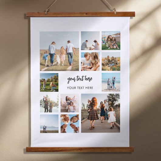 写真モダンパーソナライズされたコラージュ 吊り下げ型タペストリー