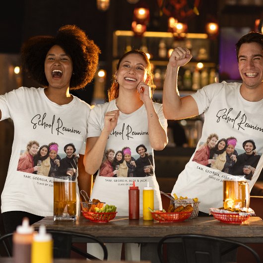 写真モダンパーソナライズされた学校懇親会 トライブレンドTシャツ