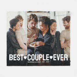 写真モダンパーソナライズされた最高のカップルEver Collage フリースブランケット