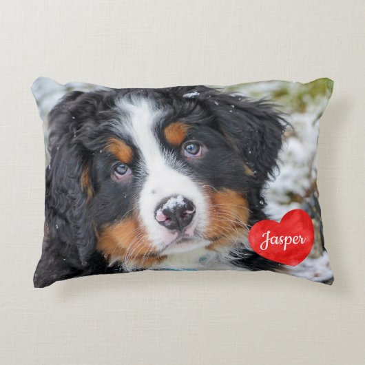 写真モダンパーソナライズされた犬の愛人ペット アクセントクッション (正面)