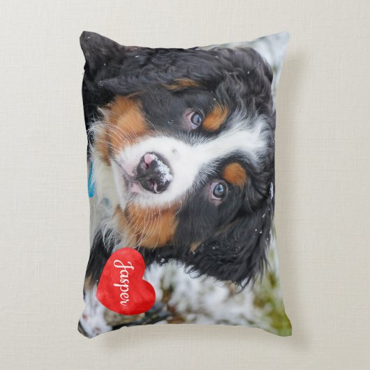 写真モダンパーソナライズされた犬の愛人ペット アクセントクッション (正面(垂直))