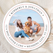 写真モダンパーソナライズされた結婚の差出人住所 ラウンドシール