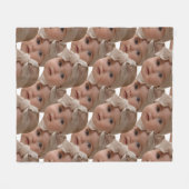 写真モダンパーソナライズされた顔カスタム写真おもしろい フリースブランケット (正面(横))