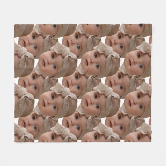 写真モダンパーソナライズされた顔カスタム写真おもしろい フリースブランケット (正面(横))