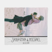 写真モダンパーソナライズされた フリースブランケット (正面(横))