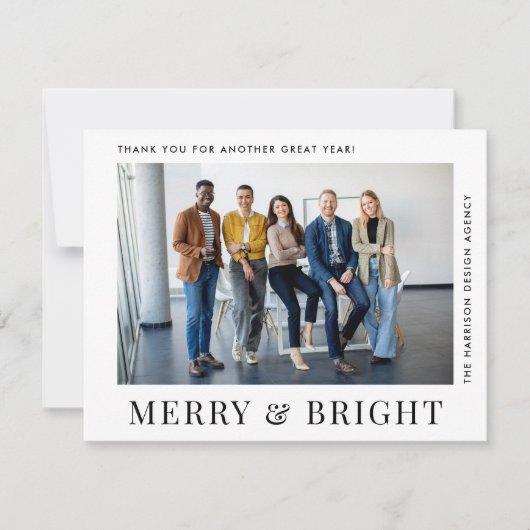 写真モダンビジネス企業のクリスマス シーズンカード (正面)