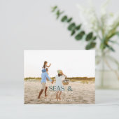 写真モダンビーチミニマルクリスマスホリデーカード シーズンポストカード (スタンド正面)