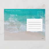 写真モダンビーチミニマルクリスマスホリデーカード シーズンポストカード (裏面)