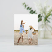 写真モダンビーチミニマルクリスマスホリデーカード シーズンポストカード (スタンド正面)