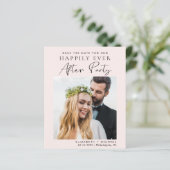 写真モダンピンクの結婚式レセプション日付を保存 (スタンド正面)