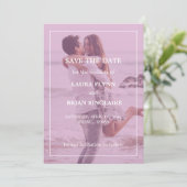 写真モダンピンクフィルター結婚式の日付を保存 セーブザデート (スタンド正面)