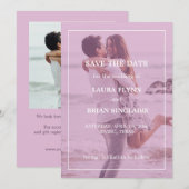 写真モダンピンクフィルター結婚式の日付を保存 セーブザデート (正面/裏面)