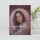 写真モダンピンクマンダラ卒業発表 招待状 (スタンド正面)