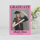 写真モダンピンク卒業発表 招待状 (スタンド正面)