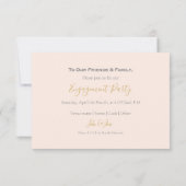 写真モダンピンク婚約パーティ招待 サンキューカード (裏面)