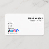 写真モダンフィットネスパーソナルトレーナーインフルエンサー 名刺 (裏面)