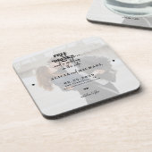 写真モダンフリー飲み物の結婚式の日付を保存 コースター (左側)