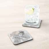 写真モダンフリー飲み物の結婚式の日付を保存 コースター (右側)
