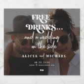 写真モダンフリー飲み物の結婚式の日付を保存 ビールラベル (シングルラベル)