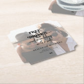 写真モダンフリー飲み物の結婚式の日付を保存 ペーパーコースター (アングル)