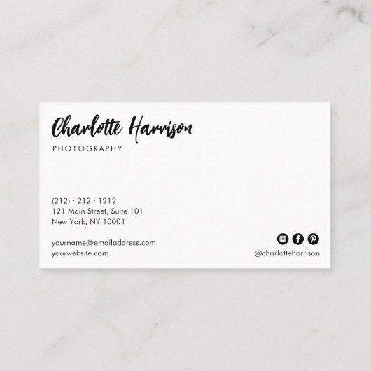 写真モダンフルフォトスクリプト 名刺 (裏面)