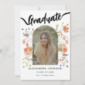 写真モダンフローラ卒業発表パーティー 招待状 (正面)