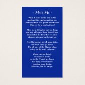 写真モダンフローラ記念祈りの言葉カード葬儀 (裏面)