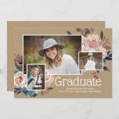 写真モダンフローラ3部卒業パーティー 招待状 (正面/裏面)