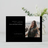 写真モダンブラック大学院フォイル発表 箔招待状 (立ち正面)